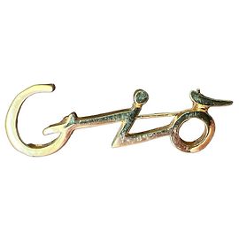 Broche Giorgio Armani avec initiales Doré