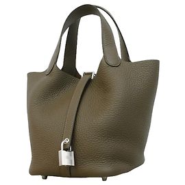Hermès Bolsa Hermes Picotin Lock PM Marrom