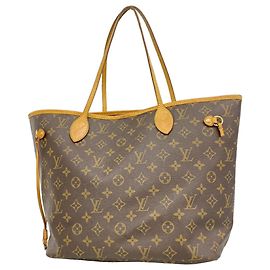 Sac cabas Louis Vuitton Monogram Neverfull MM Marron Fuschia