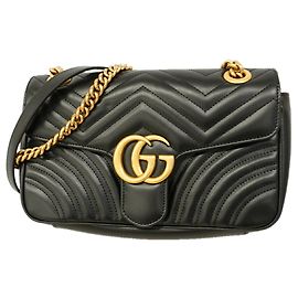 Bolsa de Ombro Gucci GG Marmont Preto