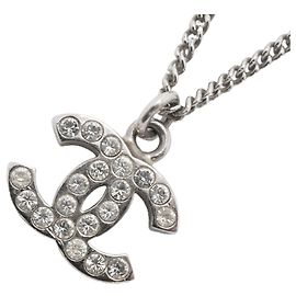 Collana Chanel Argento con Strass Argento