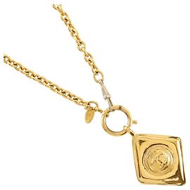 Collier Chanel Coco Mark plaqué or Doré