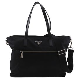 Prada Nylon Black 2-Way Shoulder Tote Bag Black