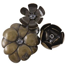 Broche de Flor de Cristal Louis Vuitton Bronce