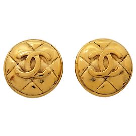 Boucles d'oreilles clips Chanel plaquées or Doré