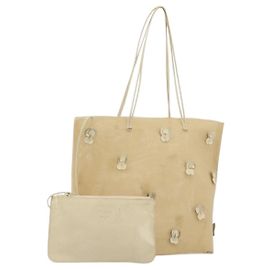 PRADA Tote Bag Mesh Beige Auth bs36710 Beige