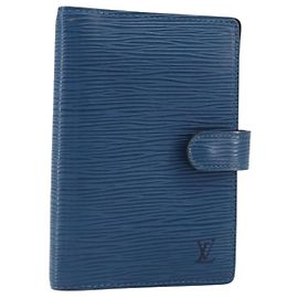 LOUIS VUITTON Epi Agenda PM Day Planner Cover Blue R20055 LV Auth 193796 Blue