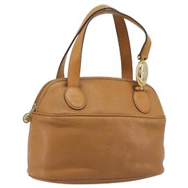Sac à main Christian Dior en cuir 2way Marron Or Auth bs36780 Marron Doré