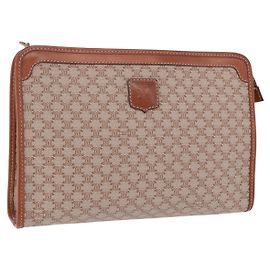 Céline Borsa a pochette CELINE Macadam PVC Beige Gold Auth 183561A Beige D'oro