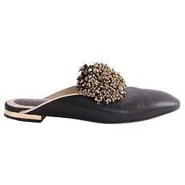 Mules Elie Saab in pelle nera Nero