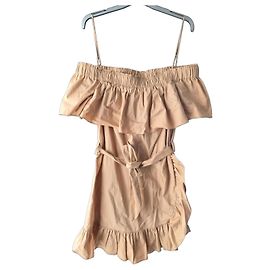 Sandro beiges Sommerkleid mit Rüschen Beige