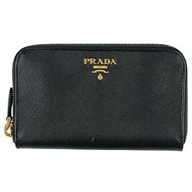 Monedero de cuero verde oscuro Prada Verde oscuro