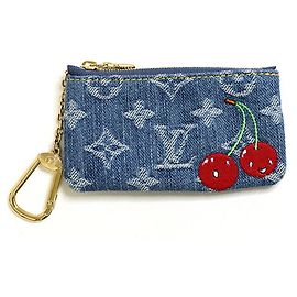 Portamonete Louis Vuitton Monogram Denim Blu