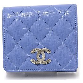 Cartera Chanel Matelassé Tri-fold Azul