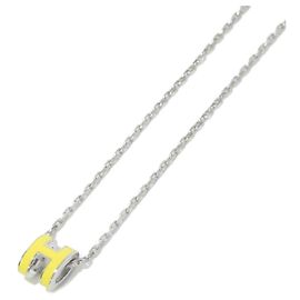 Hermès Hermes Pop H MINI Necklace Silvery Golden