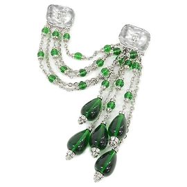 Spilla a Ago Chanel ABH851 Argento Altro Verde