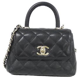 Borsa Chanel AP4244 in pelle di vitello martellata Nero