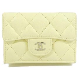Chanel Timeless Classic Line Yellow Tri-Fold Wallet Yellow