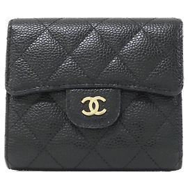 Chanel Timeless Classic Line AP0231 Wallet Black Dark red