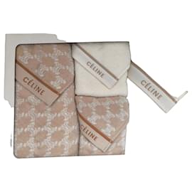 Céline Celine Triomphe towel set White Beige