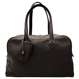 Sac à main Victoria en cuir Clémence marron 2007 d'Hermès Marron
