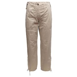 Pantalones de pierna recta de algodón Prada beige Talla IT 38 Beige