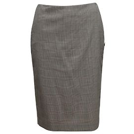 Grey Alexander McQueen Glen Plaid Wool Pencil Skirt Size IT 42 Grey