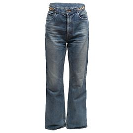 Céline Celine Jeans mit Hardware-Verzierungen, Medium Wash, Größe US 29 Golden