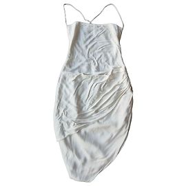 Jacquemus Saudade Kleid aus cremeweißer Seide Weiß