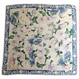 Cachecol de seda floral Gucci Rosa Branco Azul Bege Verde