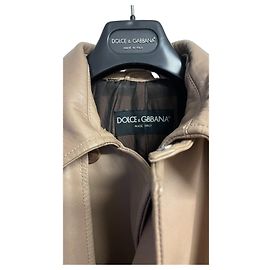 Beige leather trench coat Dolce & Gabbana Beige