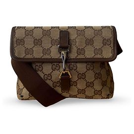Gucci Gürteltasche GG Canvas Schwarz Silber Schwarz Silber