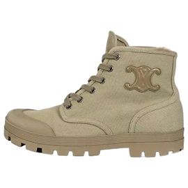 Céline Celine Logo Schnürstiefel Grün - Authentisch EU 38 Gebraucht Andere