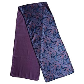 Pañuelo de seda Paisley Etro Rosa Azul Púrpura Azul oscuro