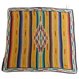 Pañuelo de seda Christian Dior Castaño Roja Azul Beige Verde Púrpura Amarillo