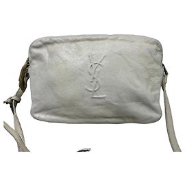 Saint Laurent Lou Camera Bag White Beige Creme Crossbody Leather Blanc Beige Crème