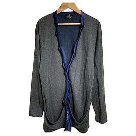 Lanvin Collection Strickcardigan mit Satin-Rüschen Braun