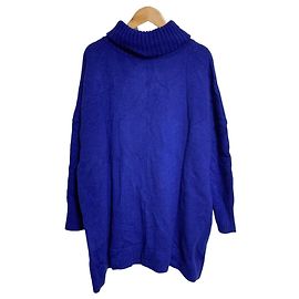 Autre Marque Suéter Poncho de Malha DF STUDIO Azul Outro