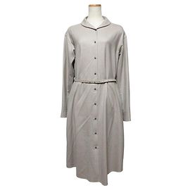 Autre Marque support surface Hemdkleid mit langen Ärmeln Beige