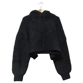 Autre Marque CLANE Boa Strick-Hoodie Schwarz