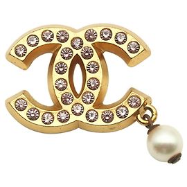 Chanel Coco Mark Brosche Golden Lila
