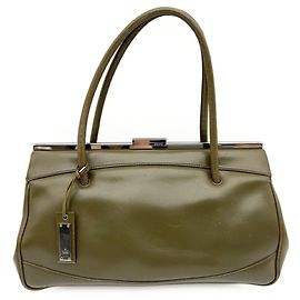 Bolsa de mão Gucci em couro Verde e Khaki Verde Caqui Verde oliva