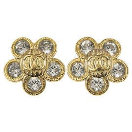 Chanel Coco Mark Flower Earrings Golden Other