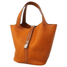 Hermès Borsa Hermes Picotin Lock MM Barenia Faubourg Rosso