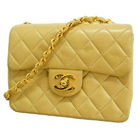 Borsa a spalla Mini Matelassé con catena Chanel Beige