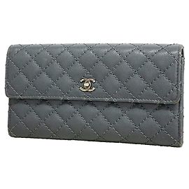 Cartera larga Chanel Matelassé Castaño