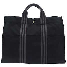 Hermès Black Canvas Fourre Tout MM Black