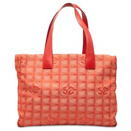 Chanel Orange New Travel Line Nylon Tote Orange