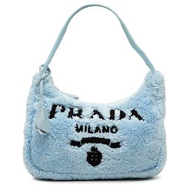 Borsa a tracolla Prada Blue Mini Terry Re Edition 2000 Blu