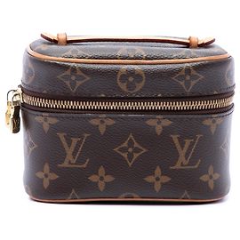Louis Vuitton Brown Monogram Nice Nano Vanity Case Marrone